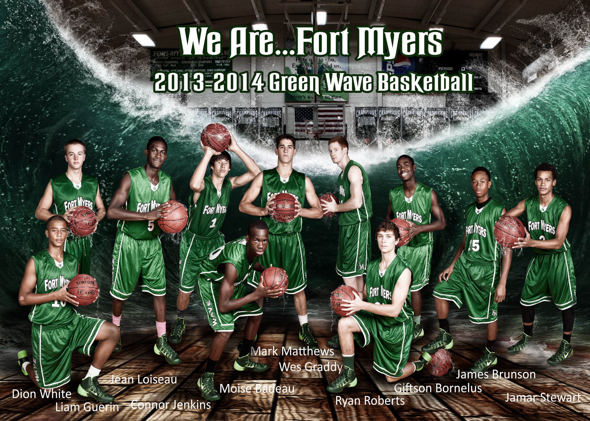 FMHS Basketball banner 5′ x 7′ flattened