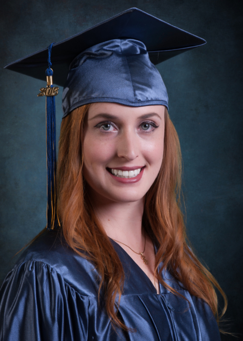 low res Sarah cap and gown